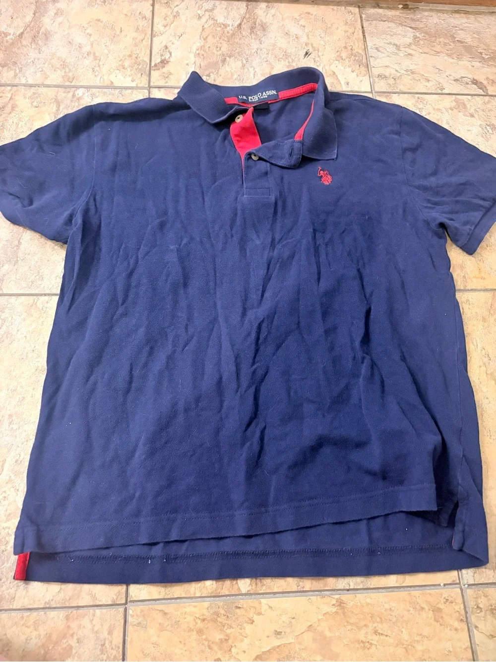 Ralph Lauren Navy Polo with Red Pony Embroidery